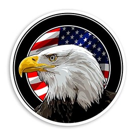 2 x 10cm American Bald Eagle Vinyl Stickers - USA Flag Decal Sticker #70715