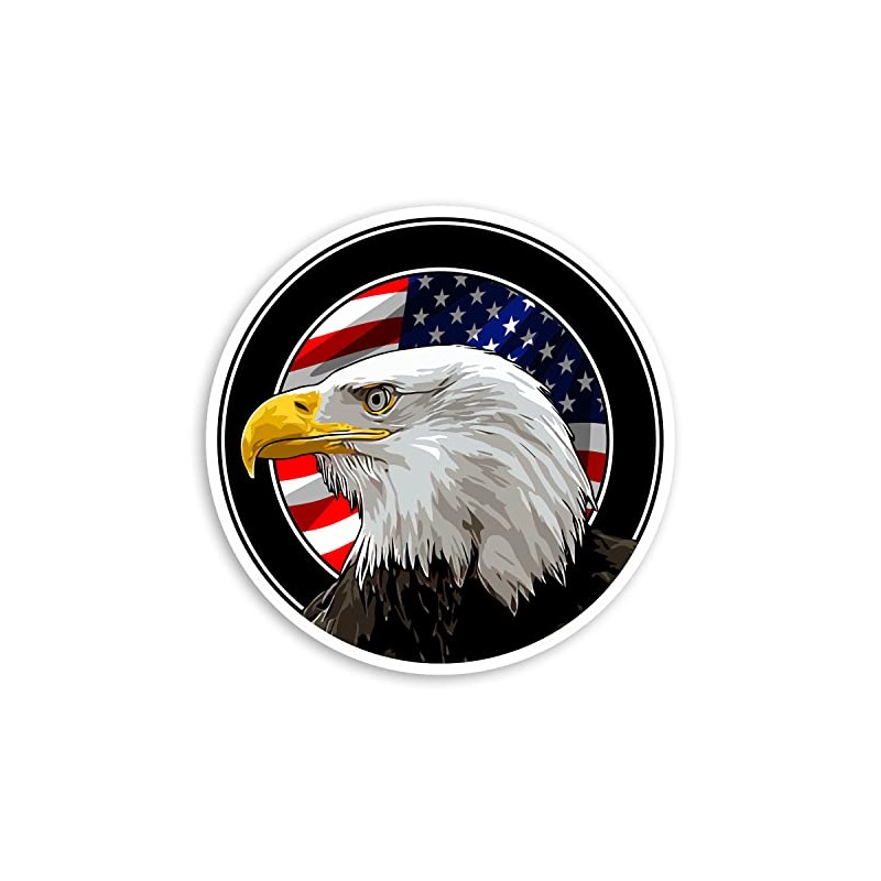 2 x 10cm American Bald Eagle Vinyl Stickers - USA