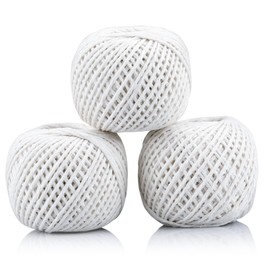 joycraft 984Feet Natural Cotton String Balls,2mm Cotton Bakers Rope,Kitchen Cooking String, Durable String for Arts Craft,Gift Wrapping,Meat Preparation,Baking,Gardening,and Butchers(3pcs*328ft)