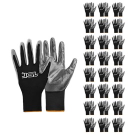 JDL Safety Work Gloves with Nitrile Coating-Waterproof Palm;Touchscreen Compatible,US Patent,Superior Dexterity;Seamless Knit Non-slip Oil Resistant Working Gloves for Men and Women