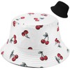 Cherry White Bucket Hat Beach Sun Hat Fishing Hat for