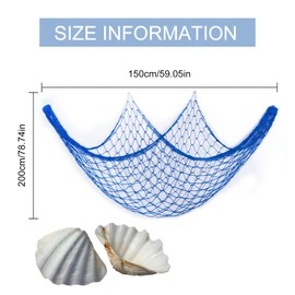 Fishing Net Decoration, 150 x 200 cm Fishing Decorative Fishing Net in Mediterranean Style, Maritime Decorative Photo Wall, Room Decoration Net, Maritime Decorative Net, for Background, Living Room