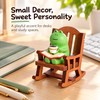 Frog Rocking Chair Figurine – Cute Resin Frog with Coffee
