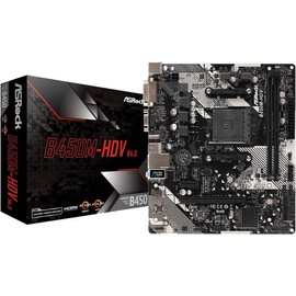 B450M-HDV R4.0 AMD B450 AM4 Socket Ryzen 2000 - 5000 Processors DDR4 3200 64GB HDMI DVI-D D-Sub Motherboard SATA 6Gb/s Micro ATX M.2