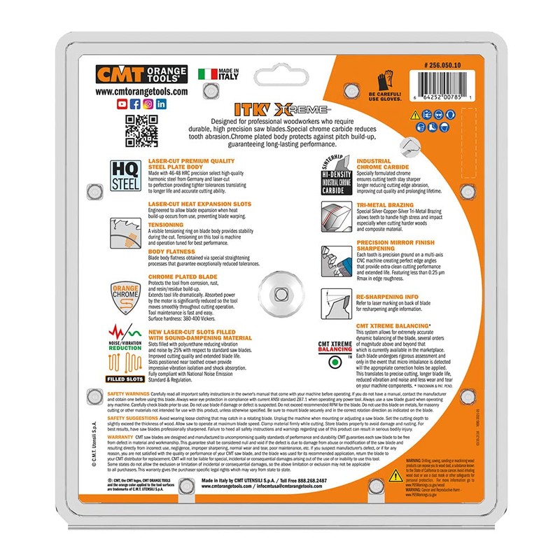 CMT 256.050.10 ITK XTreme Industrial Combination Saw Blade, 10-Inch x