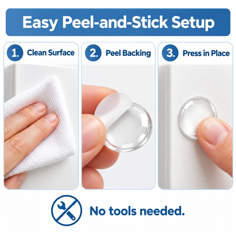 Clear Soft Rubber Door Knob Wall Protector for Wall Protection