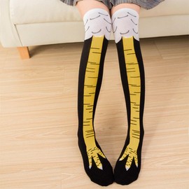 TTETNLY Chicken Leg Socks, Long Over Knee Socks, Slimming Chicken Leg Socks, Long Knee Socks, Chicken Leg Socks, Autumn and Winter, Warm Socks, Birthday, New Year, Gift, Black
