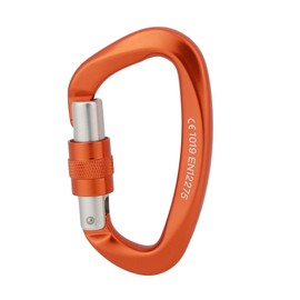 Mosquetón de escalada, cierre de seguridad de acero aleado en forma de D Clip de mosquetón de escalada Conector de mosquetón de bloqueo de escalada de alta resistencia Accesorios(11*8*2cm-naranja)