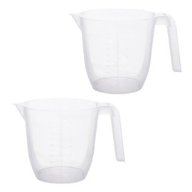 Home fittings ® 2X Wham Large 2L Measuring Jugs 2 Litre per Jug, Handle Embossed Ideal Non-Toxic BPA-Free Measuring Scales for Kitchen Food Baking Preparation, Water or Gravy Food Safe (Pack of 2)