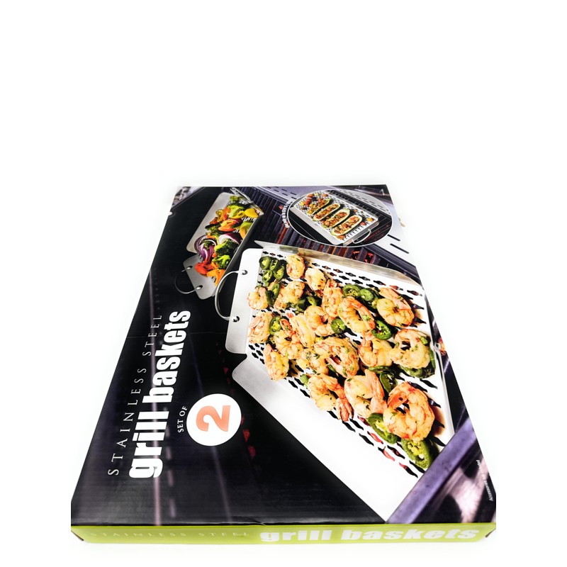 Linkfair Stainless Steel Grill Baskets, 2 Piece