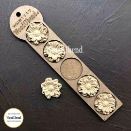 WoodUbend Heat Bendable Molding Pack of 5 Medium Petalled Flowers WUB1117 4x4 cm