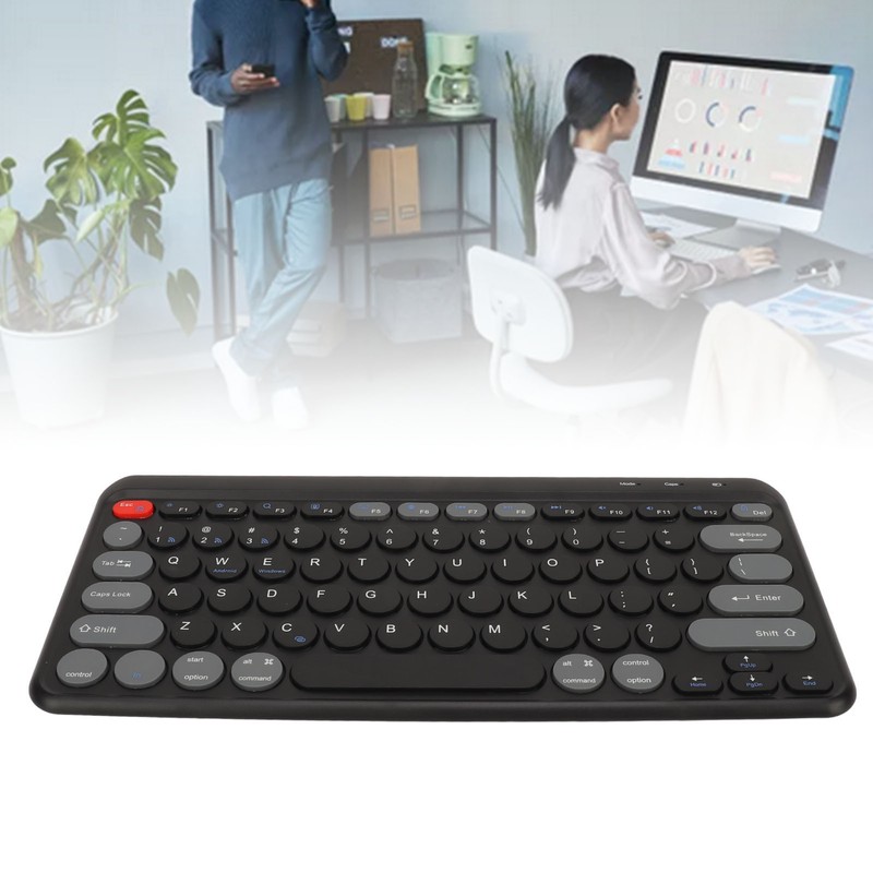 Compact Round Keycaps Mini Keyboard Wireless Bluetooth 2.4G Dual Mode
