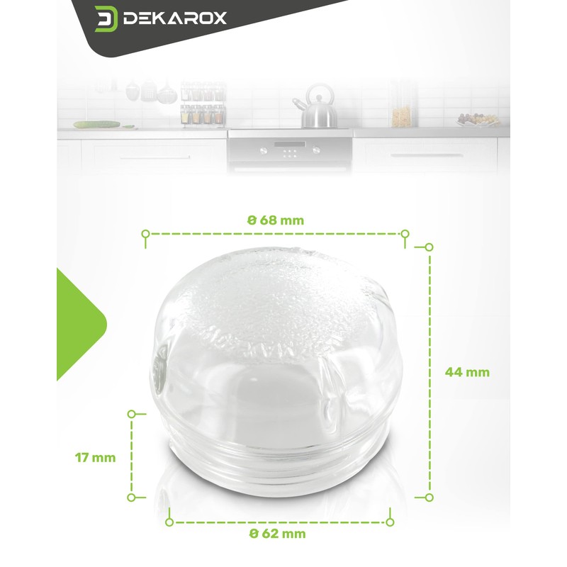 DEKAROX Lamp Cover Dome 68 mm Diameter Glass for Bosch