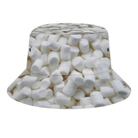 Anydia Marshmallows Bucket Hat Unisex Fisherman Hats Summer Sun Cap Outdoor Travel Beach for Women and Men