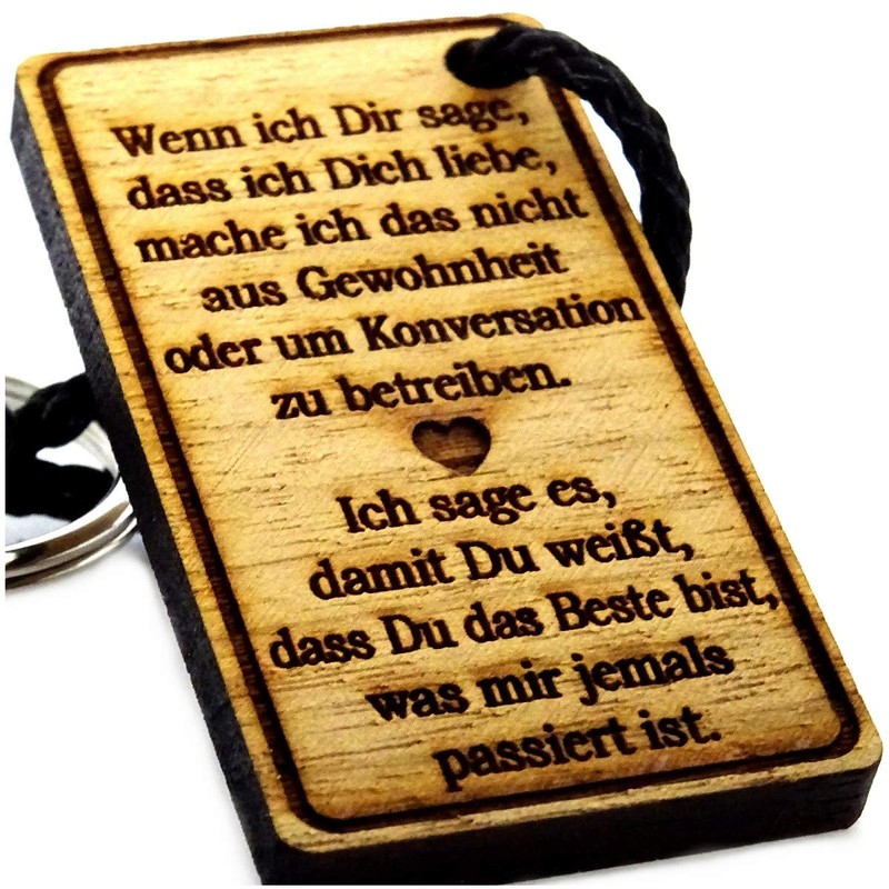 Lieblingsmensch Wooden Keyring Model: "Wenn ich Dir Sage, dass ich