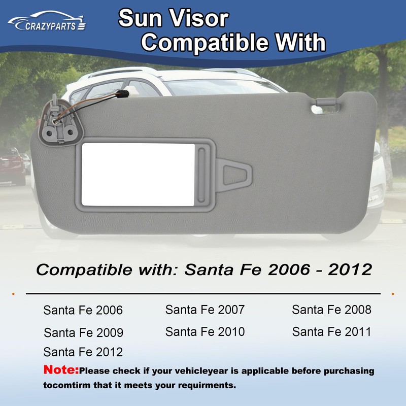 CRAZYPARTS Driver & Passenger Side Sun Visor Compatible with Hyundai
