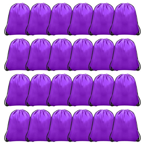 Grneric 24Pcs Drawstring Backpack Bulk Cinch Bag, Polyester Drawstring Bags