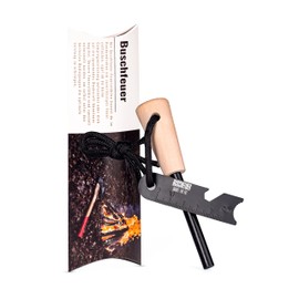 BUSCHFEUER Fire Steel Outdoor Bushcraft - Flint Fire Starter for Survival 8 mm High-Quality Magnesium for Excellent Sparks