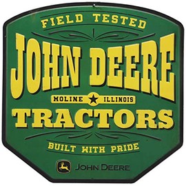 John Deere Tractors Embossed Metal Sign - Vintage John Deere Sign for Garage or Man Cave
