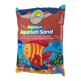 CLASSIC SAND & PLAY Natural Aquarium Sand for Freshwater and Saltwater Tanks, 20 lb. Bag, Improves Filter Life and Filtration Process, Pre-Washed Fine Sand, Orange