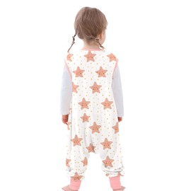 NOUJULOUN Toddler Sleeping Sack with Feet, Walker Sleep Sack with Legs, 0.5Tog (Stars 5T-7T)