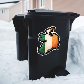 Extra Large 460mm 'Irish Flag Shaped Like Ireland' Permanent Sticker Decal for Cars/Windows/Bins/Walls (DW00108211)