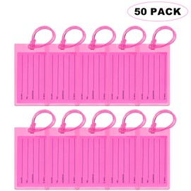 50 Pack Luggage Tags for Suitcases, Airplane Travel Essentials for Flying, International Travel Must Haves, and Luggage Accessories by Sodsay