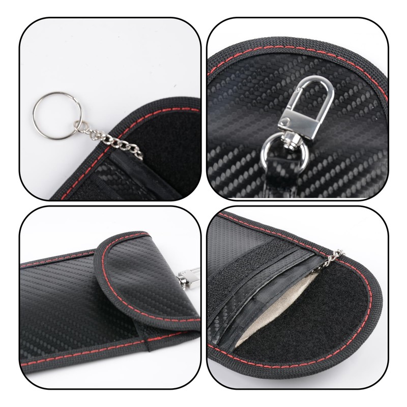 2 Pack Faraday Key Fob Bag RFID Blocking Sleeves Signal