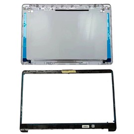 LTPRPTS Replacement Laptop LCD Back Cover Top Case Rear Lid and Front Bezel Frame for HP Pavilion 15S-DU 15S-DY 15S-DW L52012-001 L52014-001 Silver