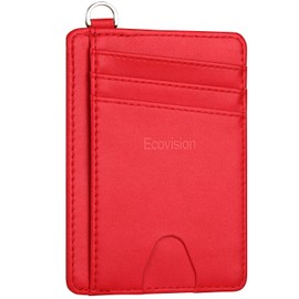 EcoVision Slim Minimalist Front Pocket Wallet, RFID Blocking Credit Card Holder Wallet with Detachable D-Shackle for Men Women