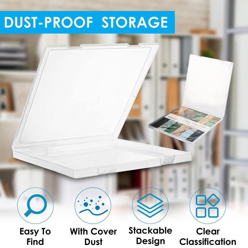 Scrapbook Paper Storage, 6 Pack Stackable Plastic File Storage Box