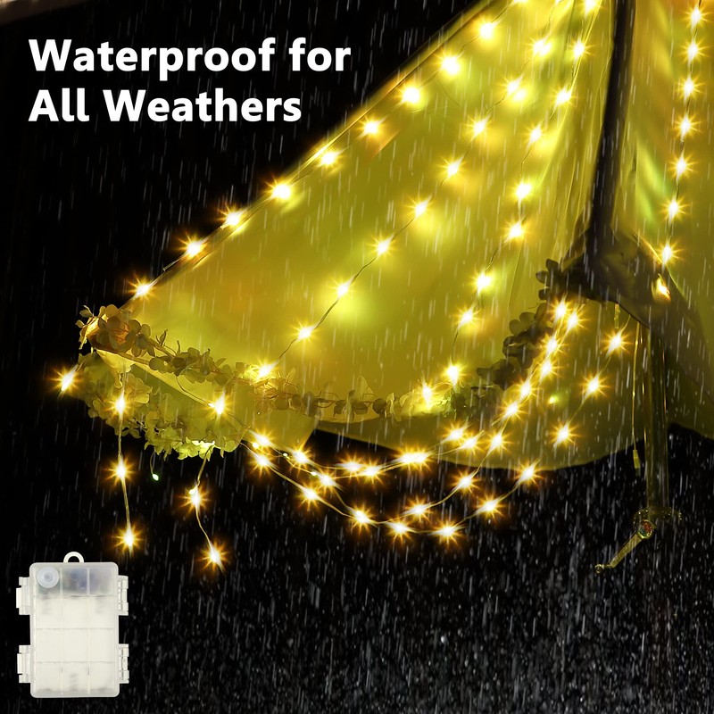 Patio Umbrella String Lights with 16 Color Changing and 12