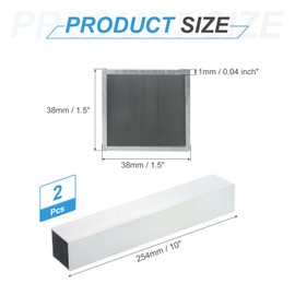 sourcing map Aluminum Square Tubing,1.5"x1.5"x10" Long 0.04" Wall Thick 6063 Aluminum Square Tube Seamless Structural Metal Profile Hardware for Construction DIY Home Decor Furniture 18pcs