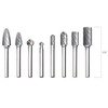 Fairmount Tools 8 Piece Long Shaft Rotary Carbide Cutter Files