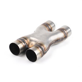 Richeer 2.5 Inch Exhaust X Pipe, 2.5" Inlet 2.5" Outlet 12" Overall Length Stainless Steel Universal Exhaust Pipe Dual 2 1/2 Inch Crossover X Pipe, Weld On