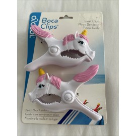 O2COOL Unicorn Pink Boca Clips (Set Of 2) Beach Towel Holders Pool Summer | New