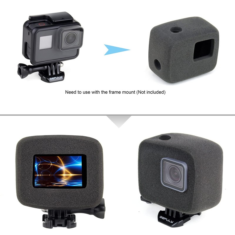 GEPULY 2-Pack Windslayer Housing Frame Case Wind Cover for GoPro