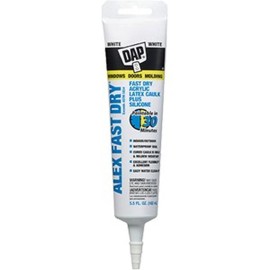 FixtureDisplays DAP 18408 5.5oz White Alex Fast Dry Acrylic Latex Caulk Plus Silicone