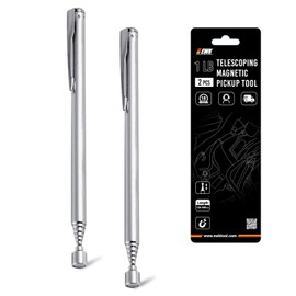 EWK 2 Pcs Stainless Telescoping Magnetic Pick-Up Tool with Pocket Pen Clip, Extendable to 25.2" Length, Magnet Retrieval Gadget Tool with Telescopic Stick Gifts for Father, Men, Craft Enthusiasts