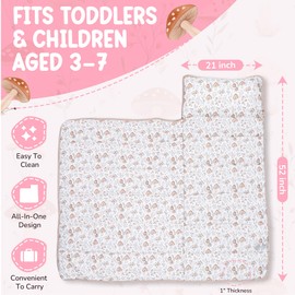 Morxy Toddler Nap Mat with Pillow & Blanket Large Portable Roll Up Nap Mats with Name Tag- Thick Kids Sleep Mat for Daycare, Preschool Travel and Camping for Age 3 and up