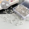 QUETTO 50pcs Clear Flat Head Push Pins Transparent Plastic Thumb