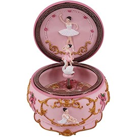 Caja musical coleccionable de bailarina clásica mecánica con luces coloridas y Sankyo de 18 notas, caja musical con mecanismo de cuerda, regalo con si
