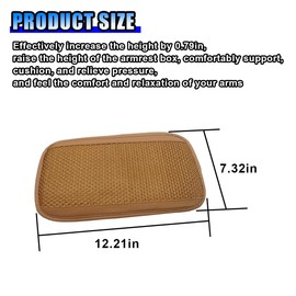 Car Center Console Armrest Pad, Comfort Leather Armrest Cover, Breathable Center Console Cover, Four Seasons Universal Armrest Seat Box Protector Pad for Most Car SUV Truck (Brown)