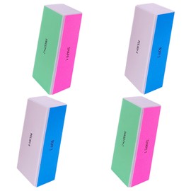 HomeyEra 4 Way Nail Buffer Block (4 Pcs), Nail Shine Buffers Blocks Files for Natural and Acrylic Nails Smoother Buffing Block Polisher Fingernail File Buffer 120/240/600/3000 Grit for Buffing Shinning