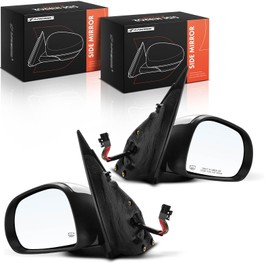 A-Premium Pair (2) Driver and Passenger Side Power Door Mirror Compatible with Fiat 500L 2014-2020 - Heated Manual Folding Chrome Outside Rear View Mirror - Replace# 5RE87JXWAAPFM