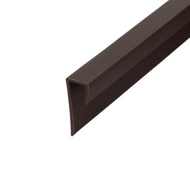 Outwater Plastic J Channel Fits Material 1/4 Inch Thick Brown Styrene Cap Moulding 8 Foot Length Commercial Pack (Pack of 25, 200 Feet Total)