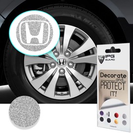 IPG Compatible with CIVIC ACCORD CRV Vtec Si Logo Center Cap Overlay Wheel Tire Decals Inner or Outer Stickers (Center Cap:2.25") (4 Units) Personalize Your Vehicle (Outer Logo, White Glitter)