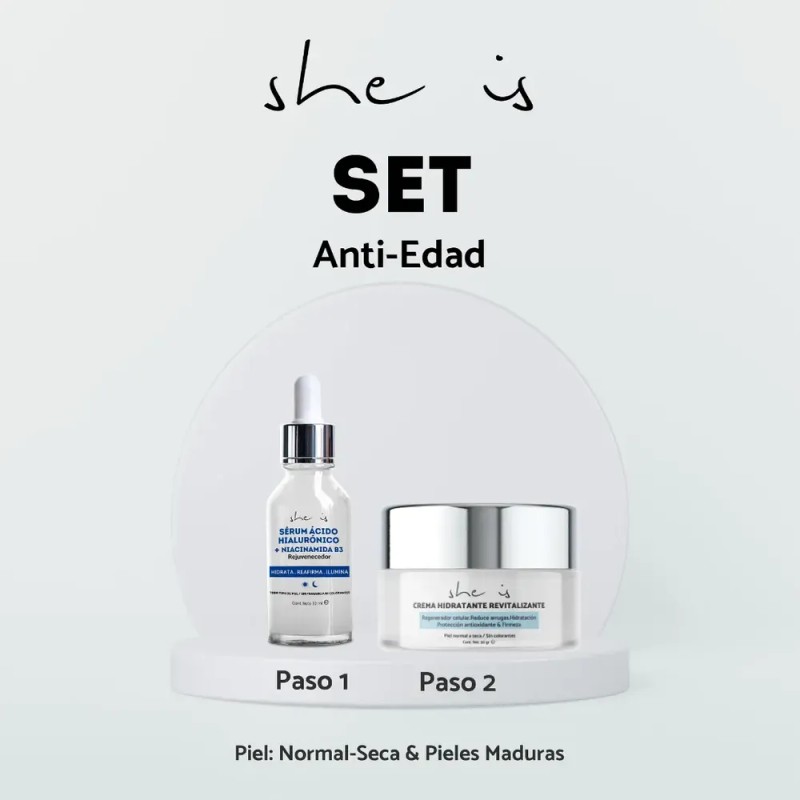 Set Facial Antiedad She Is Skincare (2 Piezas)