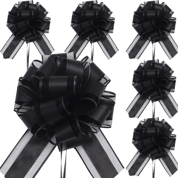 RONGZUBAT 6pcs 7inch Large Pull Bows Wrapping Pull Bow Ribbon