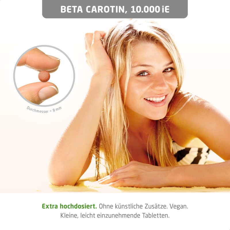 Beta Carotene, 10,000 IU, Vegan Hochdosiert Tablets Vitamin A (Eyes,